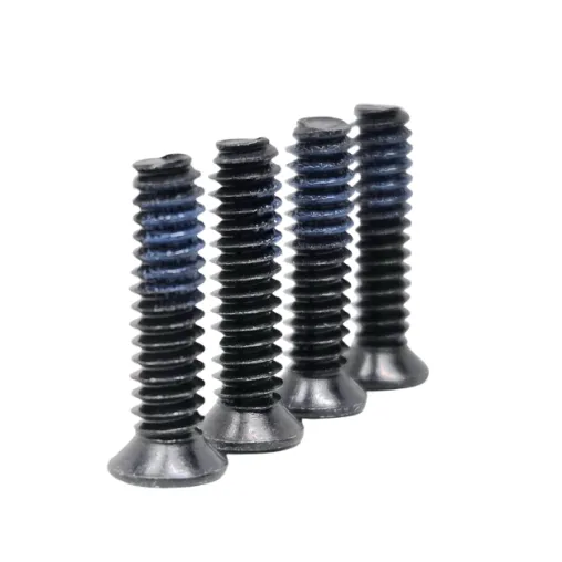 Close up view of four optics mounting screws